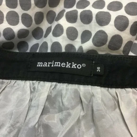 MARIMEKKO Poni Polka Dot Spot Print A-Line Cotton High Waisted Skirt - Picture 10 of 15